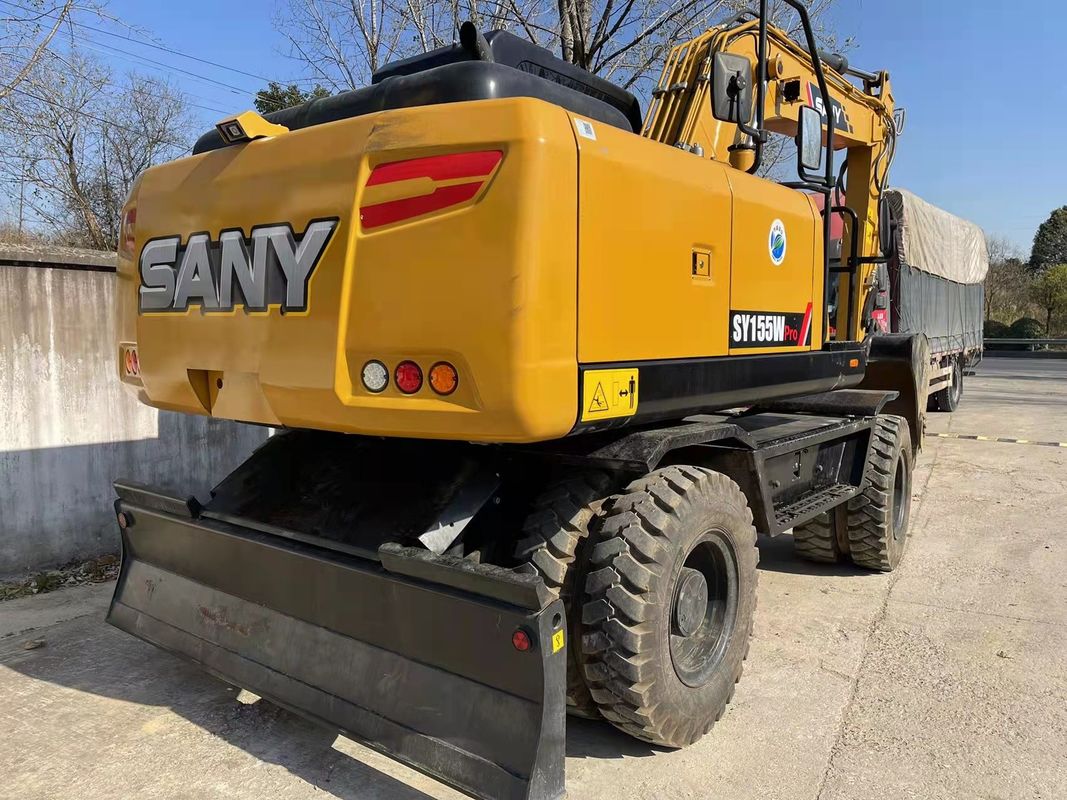 काम करने के लिए तैयार चीनी मूल SANY SY155W इस्तेमाल किया पहिया खुदाई TCD4.1 L4 इंजन प्रकार