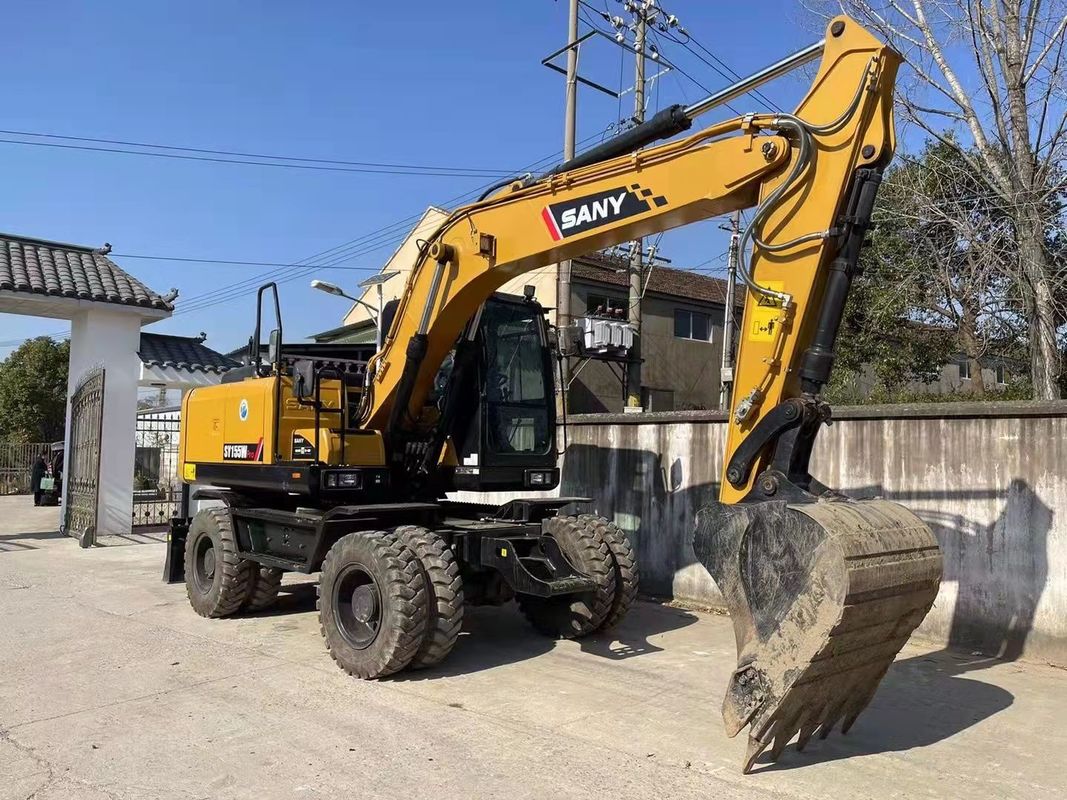 काम करने के लिए तैयार चीनी मूल SANY SY155W इस्तेमाल किया पहिया खुदाई TCD4.1 L4 इंजन प्रकार