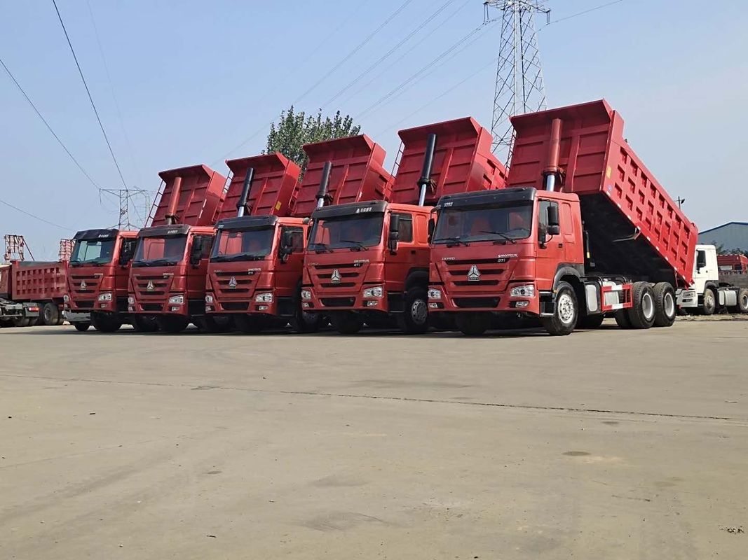 सेकंड हैंड 371hp डंप ट्रक प्रयुक्त होवो 6x4 टिपर ट्रक मल्टीमीडिया सिस्टम के साथ 10 पहिया